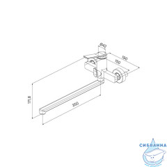 Смеситель для ванны с длинным изливом, глянцевый хром, Parker, IDDIS, PARSB02i10WA