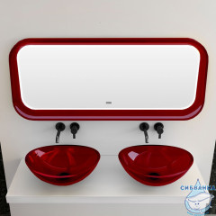 Зеркало для ванной ABBER Kristall 120  AT6702Rubin с подсветкой