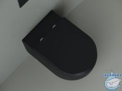 Унитаз приставной безободковый Ceramicanova Metropol Rimless CN4004MB с сиденьем Soft Close (микролифт)