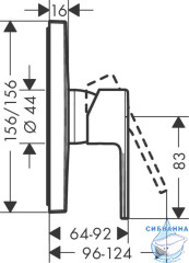 Встраиваемый смеситель для душа Hansgrohe Vernis Shape 71668670 (черный матовый)