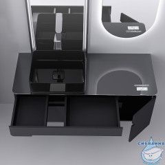 Тумба под раковину Jorno Shine 120 см Shi.01.120-M/P/A антрацит