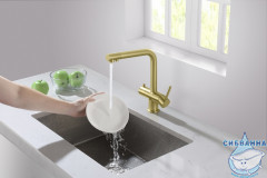 Смеситель для кухни Timo Saona 2396/17F (золото матовое)