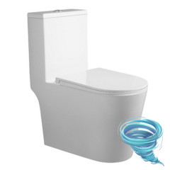 Унитаз напольный безободковый со смывом торнадо Calypso CS4638UQ-OK с сиденьем Soft Close (микролифт)