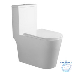Унитаз моноблок напольный безободковый со смывом торнадо Calypso CS4638UQ-OK с бачком и сиденьем Soft Close (микролифт)