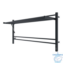 Полотенцесушитель электрический Terminus Горизонт П8 60х120 (с возможностью скрытого подключения, подключение справа) (черный муар)