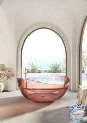 Ванна из полиэфирной смолы ABBER Kristall 150х150 AT9705Koralle розовая