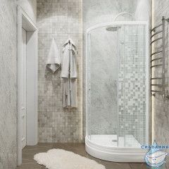 Душевое ограждение Тритон Стандард А 90x90 профиль белый, стекло мозаика Щ0000061803 (с поддоном)