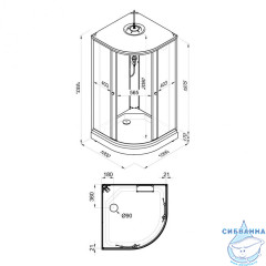 Душевая кабина Тритон Лайт 100х100 А профиль белый, стело лайт Щ0000061831