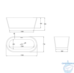 Акриловая ванна Grossman Forta GR-1503 170X75 с каркасом (белый глянцевый)