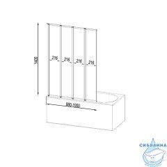 Шторка для ванны Am.Pm Like W80BS-100-140CT 80х140