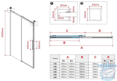 Дверь в нишу Vincea Stella 120 профиль хром, стекло тонированное VDS-1ST120CG
