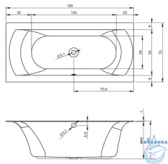 Акриловая ванна Riho Linares R 150х70 BT4000500000000