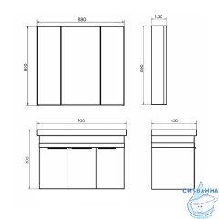 Зеркало-шкаф  Comforty Соло 90 00-00010980