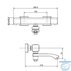 Смеситель для ванны Raglo R01.36 с душевым гарнитуром (хром)