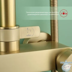 Душевая система Raglo 260 1 режим R03.24.03 (сатин золотой)