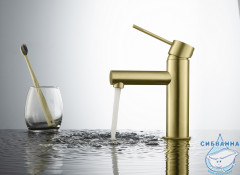 Смеситель для раковины Timo Saona 2361/17F (без донного клапана) (золото матовое)