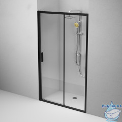 Дверь в нишу AM.PM Gem W90G-120-1-195BT 120 см профиль черный, стекло прозрачное