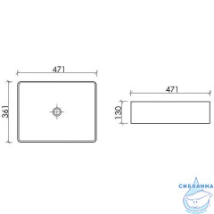 Раковина на столешницу 47 см Ceramicanova Element CN6069