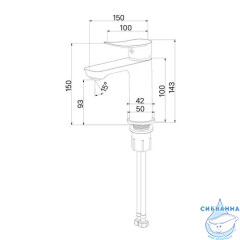 Смеситель для умывальника, глянцевый хром, Demi, Milardo, DEMSB00M01