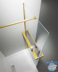 Walk-in Vincea Walk In HR 100 профиль брашированное золото, стекло прозрачное VSW-4HR100CLG
