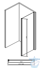 Боковая стенка Abber Schwarzer Diamant 90x190 профиль черный, стекло прозрачное