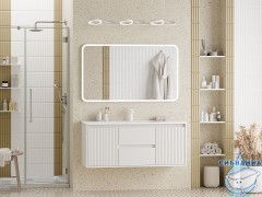 Тумба подвесная Brevita Wine 120 белый матовый с раковиной Brevita Onda 120