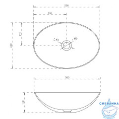 Раковина на столешницу 50 см ABBER Stein AS2609