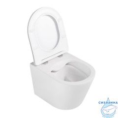 Унитаз подвесной безободковый Abber Bequem AC1102MW с сиденьем Soft Close (микролифт) (белый)