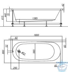 Ванна акриловая Kolpa San Quat Tamia 180х80