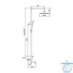 Душевая система Frap F24807-9 250 1 режим (оружейная сталь)