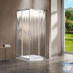 Душевое ограждение Vincea Garda 90x80 профиль хром, стекло шиншилла VSS-1G8090CH