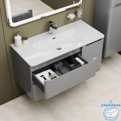 Тумба с умывальником, подвесная, 100 см, светло-серый, Edifice, IDDIS, EDI10L0i95K  подходит умыв. 0101000i28