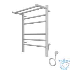 Полотенцесушитель электрический Terminus Аврора П6 45х60 с полкой (белый матовый)  (с возможностью скрытого подключения, подключение справа)