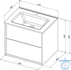 Тумба под раковину Aquanet Lino 60 (Flat) 287540