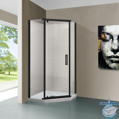 Душевое ограждение Vincea Stresa 90x90 профиль черный, стекло прозрачное VSP-1S900CLB