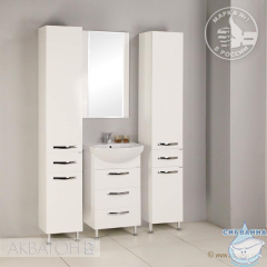 Тумба Акватон Ария 65 Н белая с раковиной Смайл 65