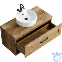 Тумба Aqwella Craft 100 дуб балтийский с раковиной Sanita luxe Best Shelf 43