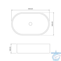 Раковина на столешницу 55 см Iddis Ray RAYWS13i27
