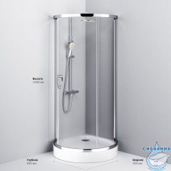 Душевое ограждение AM.PM Like Round 95х95 W83G-333-095CT профиль хром, стекло прозрачное (без поддона)