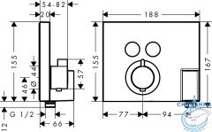 Встраиваемый смеситель для ванны Hansgrohe ShowerSelect 15765000