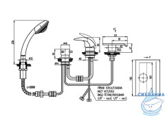 Смеситель для ванны на борт RavSlezak Дунай D474.5PZ