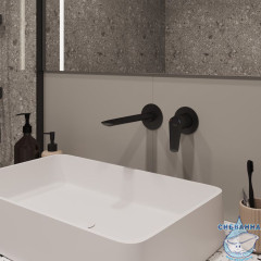 Встраиваемый смеситель для умывальника, черный матовый, Dale, Milardo, DALBL00M65