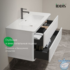 Тумба с умывальником, подвесная, 100 см, белый, Oxford Neo, IDDIS, OXN10W0i95K подходит умыв. 0101000i28