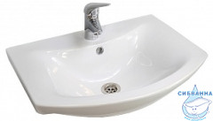 Тумба подвесная 1Marka Вита 65 (2 дверки) с раковиной Балтика 65 с дверцами белый глянец