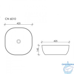  Раковина на столешницу 43 см Ceramicanova Element CN6010