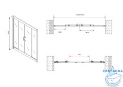 Шторка для ванны ABBER Schwarzer Diamant 150х140 AG57150 профиль хром, стекло прозрачное