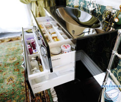 Тумба подвесная Aqwella Clarberg Due Amanti 120 DUE0112BLK черный, ручки золото с раковиной Elegance 120