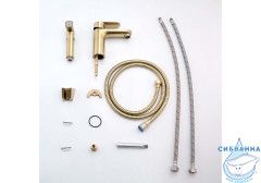 Смеситель с гигиеническим душем Aquatek Ника AQ1812BG (золото шлифованное)