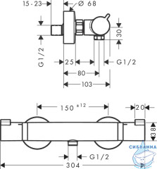 Смеситель для душа Hansgrohe Ecostat Comfort 13116670 (черный матовый)
