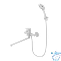 Смеситель для ванны с длинными изливом, белый матовый, Rora, Milardo, RORWT00M10